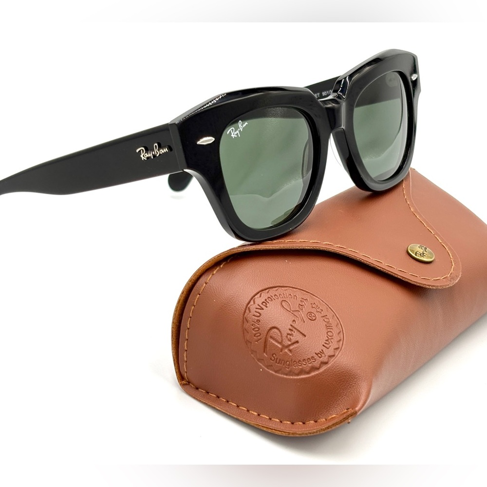 Womens State Street Black w/ Green G15 Lens RB2186 Black 90/31 49-145 - Picture 3 of 16